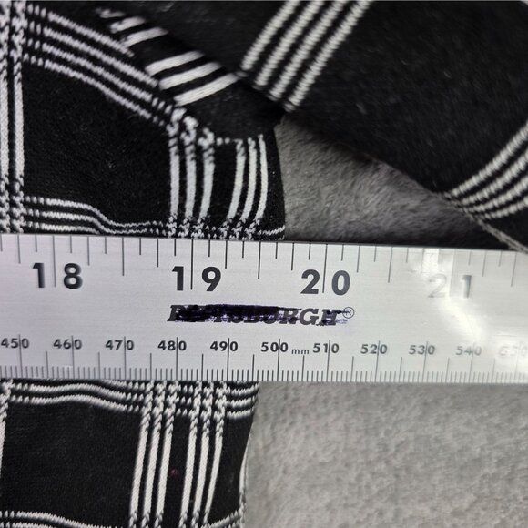Womens Anne Klein Black & White Plaid Long Blazer Jacket Polyester Blend Size M - Picture 5 of 8